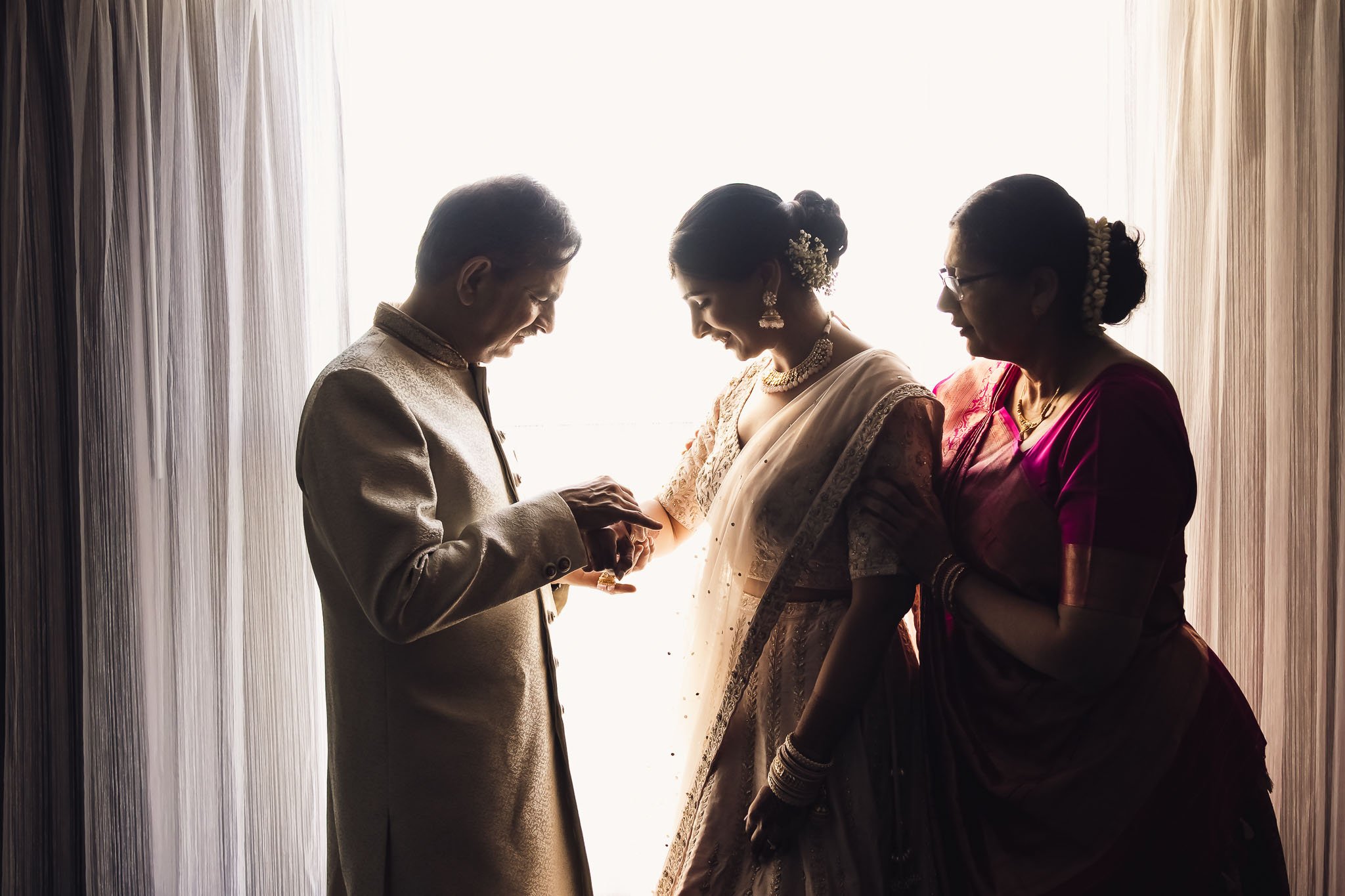 Indian bride and mother and father