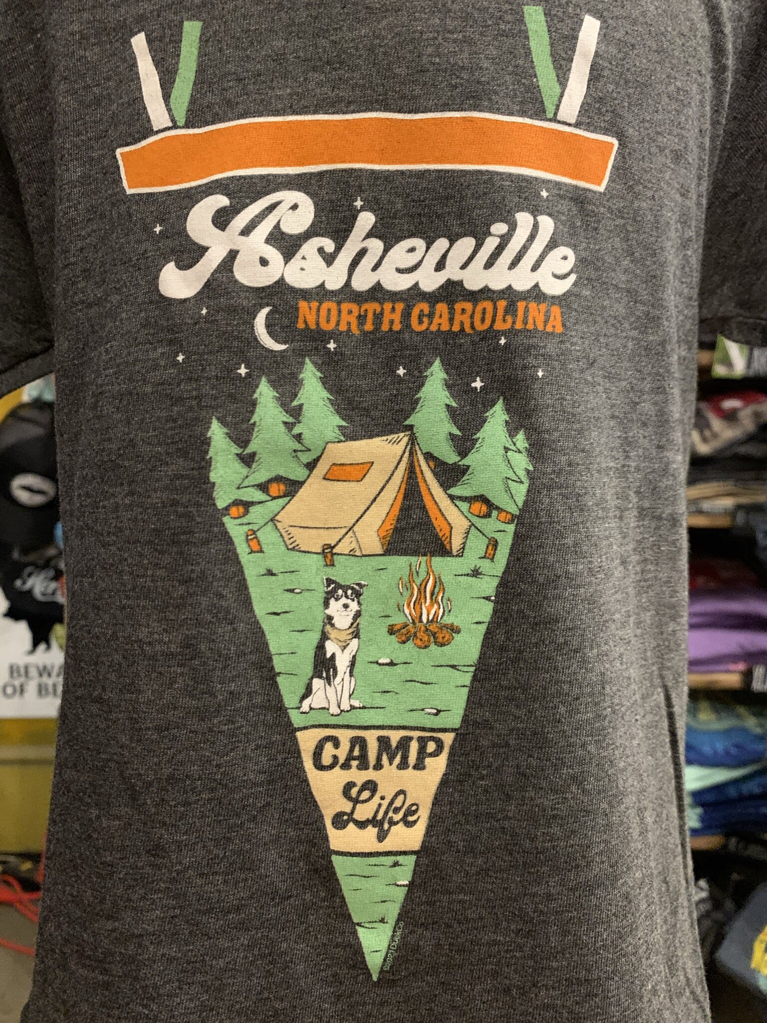 Retro Mountain Asheville Kid's T-Shirt North Carolina Youth Shirt Asheville