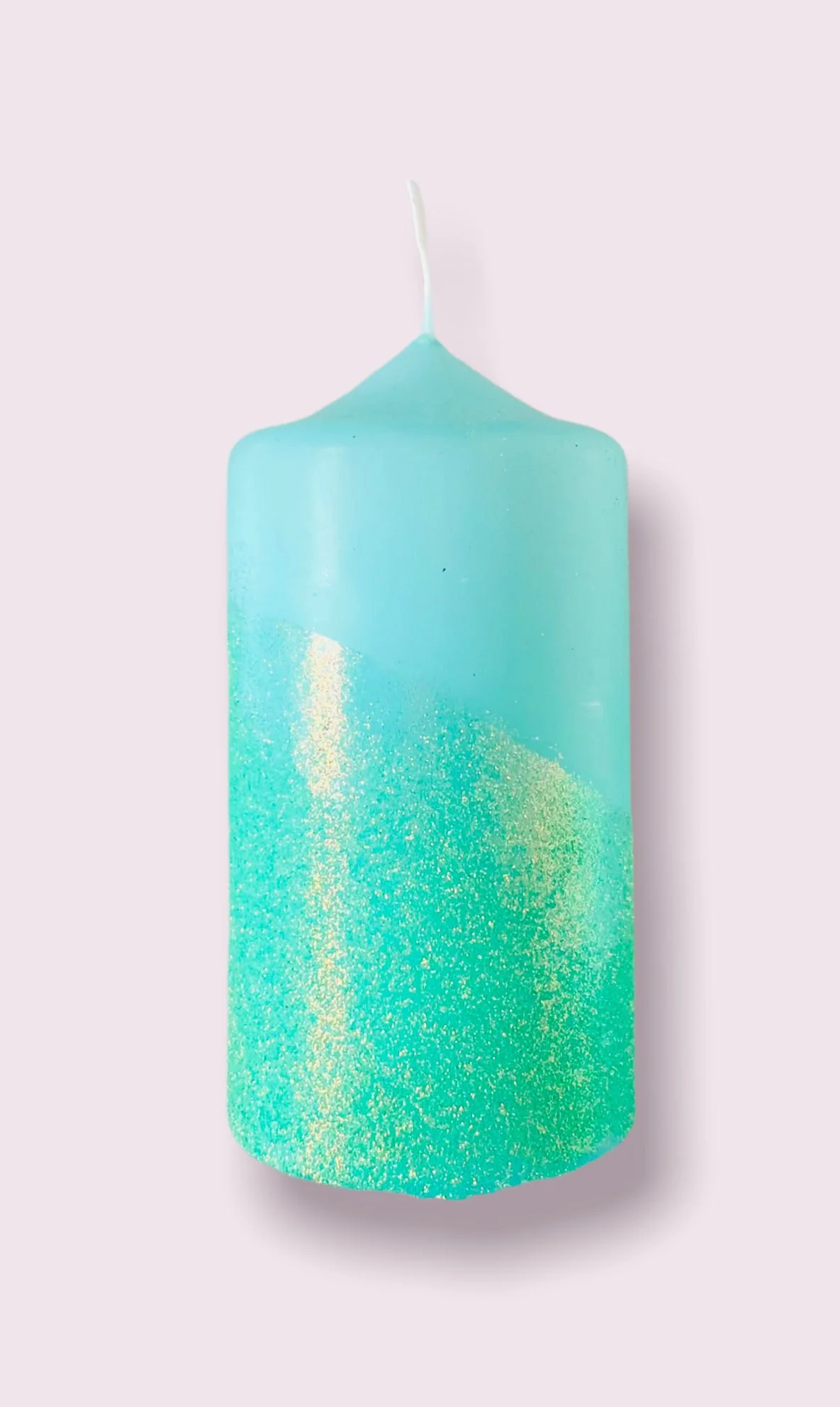 Dip Dye Glitter Pink Candle — Lost Objects, Found Treasures