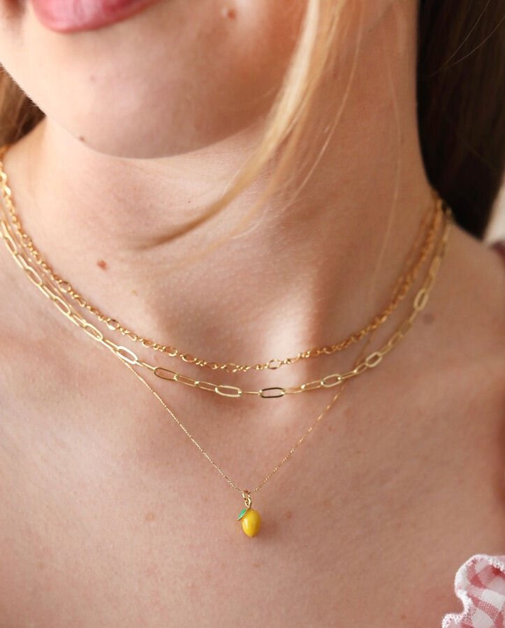 14ct Yellow Gold Short Saturn Chain Necklace — Annoushka US