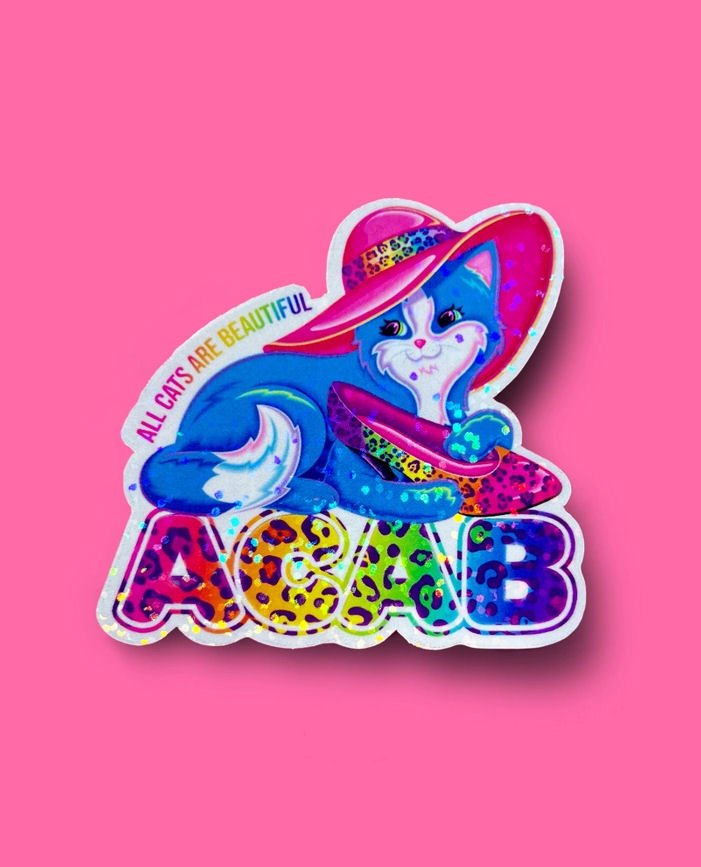 All Cats Are Beautiful ACAB Lisa Frank Sticker — Lost Objects, Found