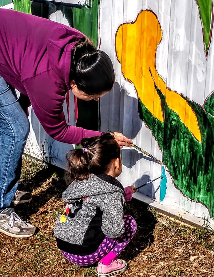  Multigenerational collaboration creates a true sense of community ownership of the final artwork.  Photo courtesy of Karen Harley  