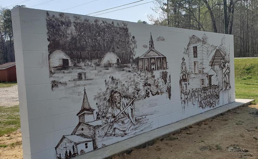  The underpainting is complete and ready for color.  Photo courtesy of Karen Harley  