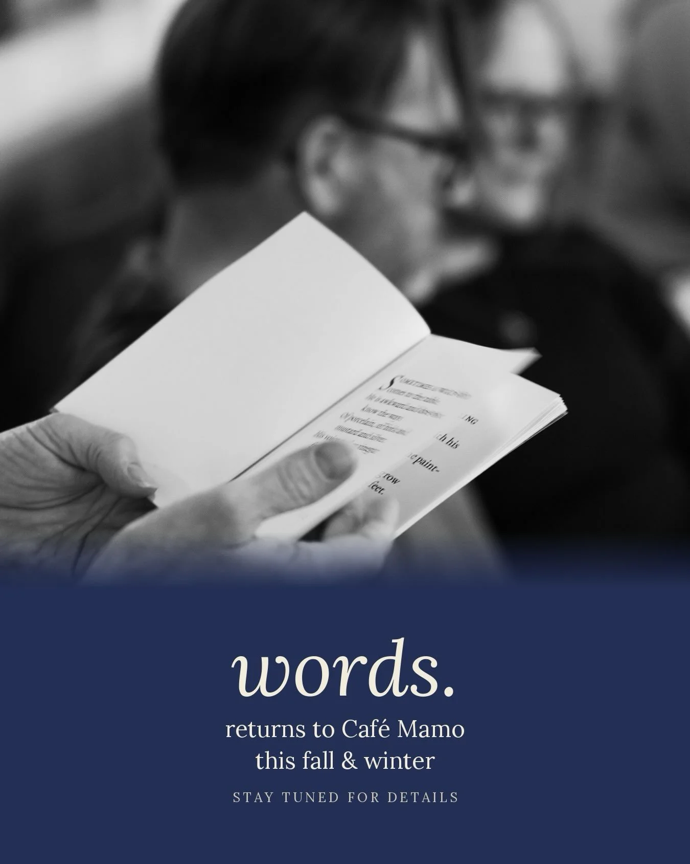 𝑾𝒐𝒓𝒅𝒔 returns to @cafe_mamo_ this fall and winter 

Intimate, facilitated dining experiences designed to slow us down and take us somewhere. The kind of connection that only happens when we stop scrolling and start listening.

Details soon. Comm