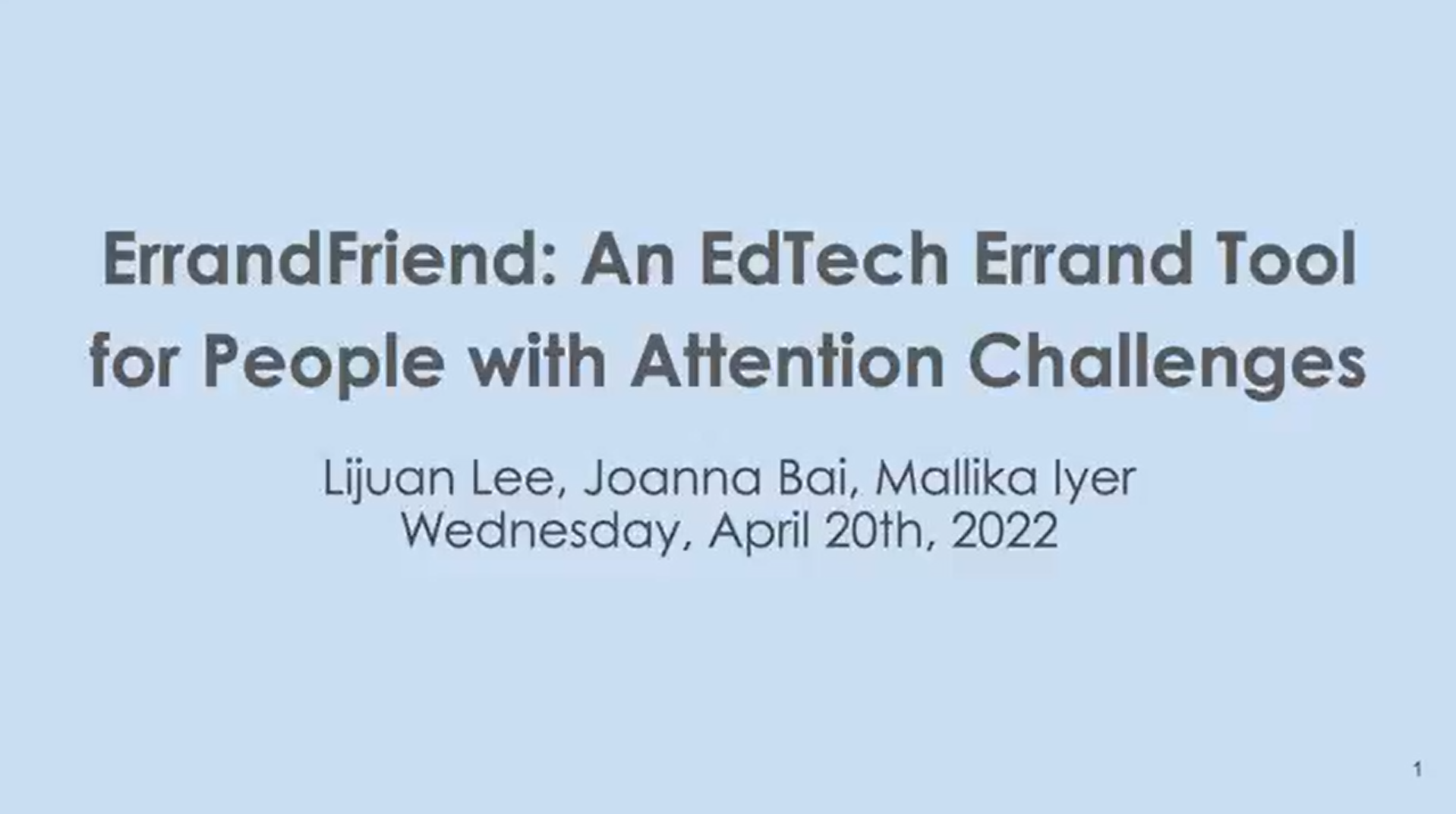 ErrandFriend - An EdTech Errand Tool for People with Attention Challenges