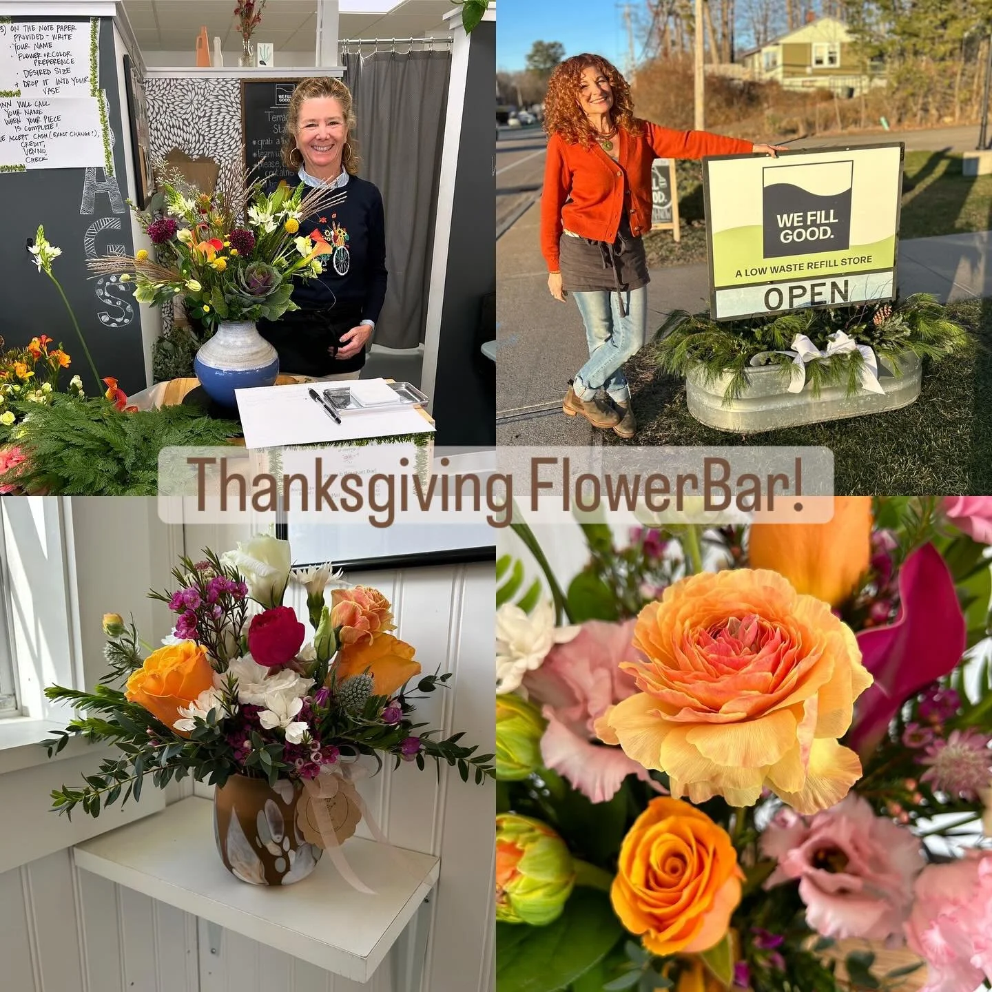 Thanksgiving Flower Bar Pop-Up Event at @wefillgood .
Sunday, November 23, 2025
11:30 AM 3:30 PM
	
@amerryb will be at @wefillgood . in Kittery again for our bountiful flower bar! &nbsp;Come by to get your custom Thanksgiving floral arrangement!  Her