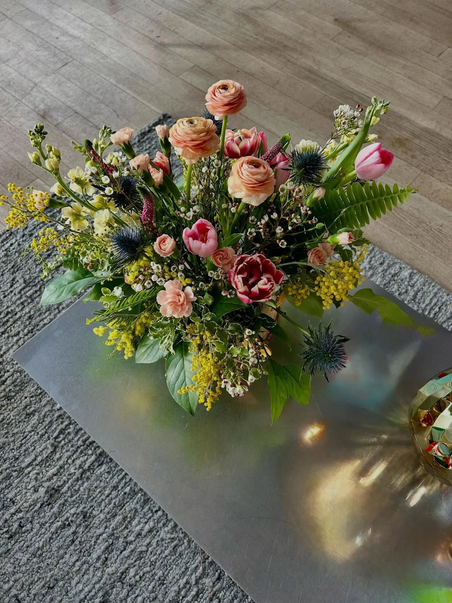 How about some spring flowers for your Easter table? 
You deserve it! It&rsquo;s been a long winter! Spring up your table or say thanks to your host with a custom floral centerpiece!
We have multiple sizes available and no two are exactly the same! L