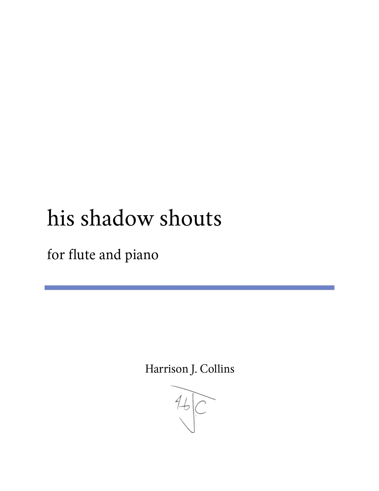 his shadow shouts - Score and Part