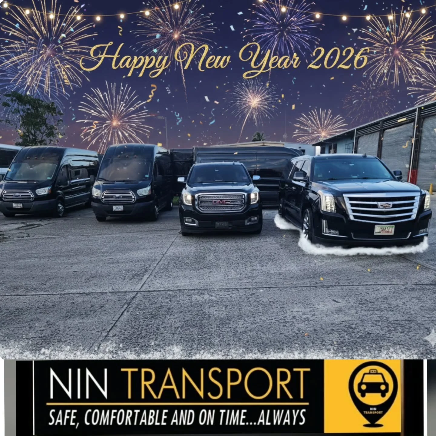🎉 Feliz A&ntilde;o Nuevo 2026 🎉
De parte de Nin Transport, agradecemos sinceramente la confianza y el apoyo brindado durante este a&ntilde;o que culmina.
Les deseamos un nuevo a&ntilde;o lleno de salud, &eacute;xito y nuevas oportunidades.
Seguirem