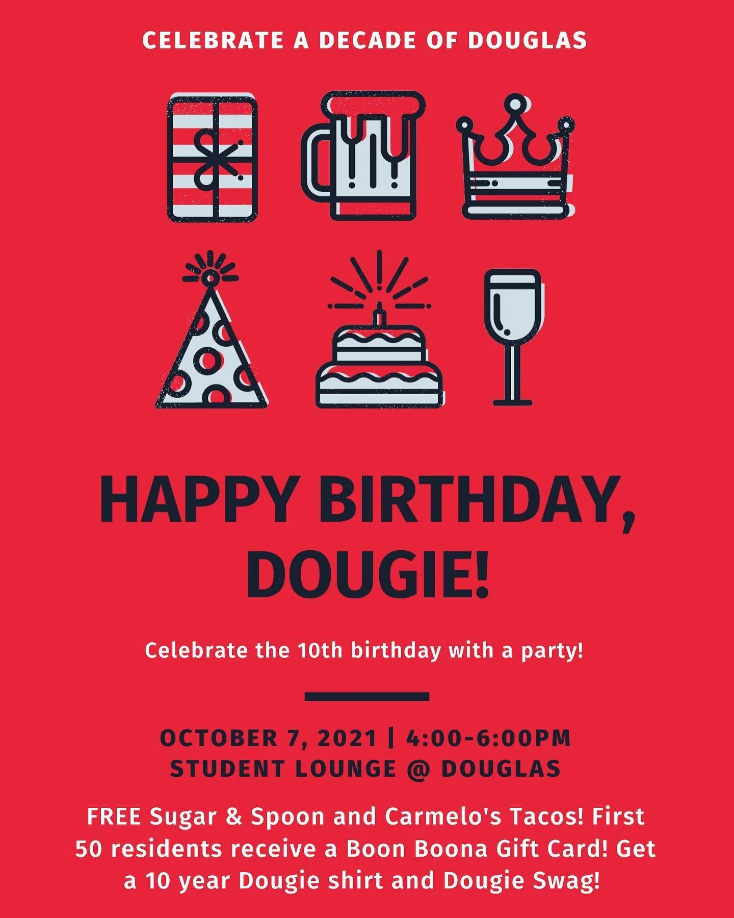 It&rsquo;s libra season ♎️ and one week from today, the Dougie is turning 1️⃣0️⃣! **Come out and celebrate with your #DougSquad and enjoy FREE food, swag, and FUN 🥳 #dougiedecade

**event access only available to current Douglas residents