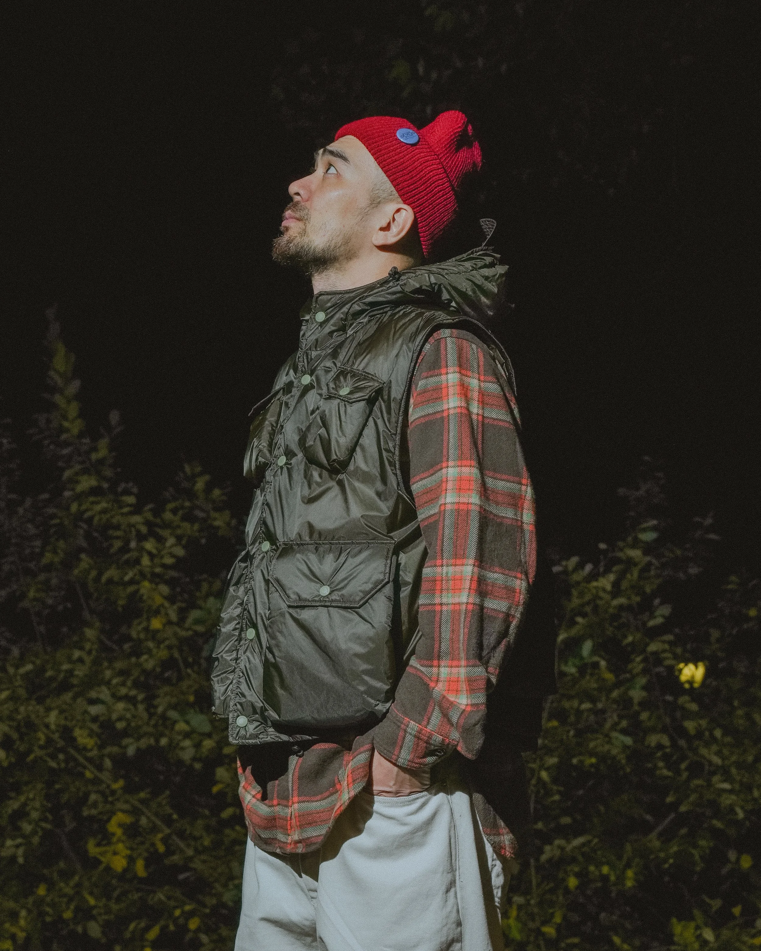 NANGA バーガンディ キルティングベスト Engineered Garments x Nanga 