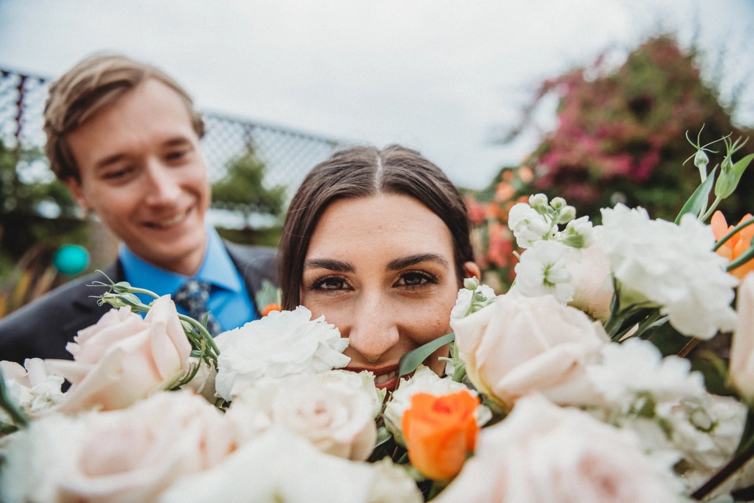 Hannah and Benjamin’s Boho Floral Backyard Wedding