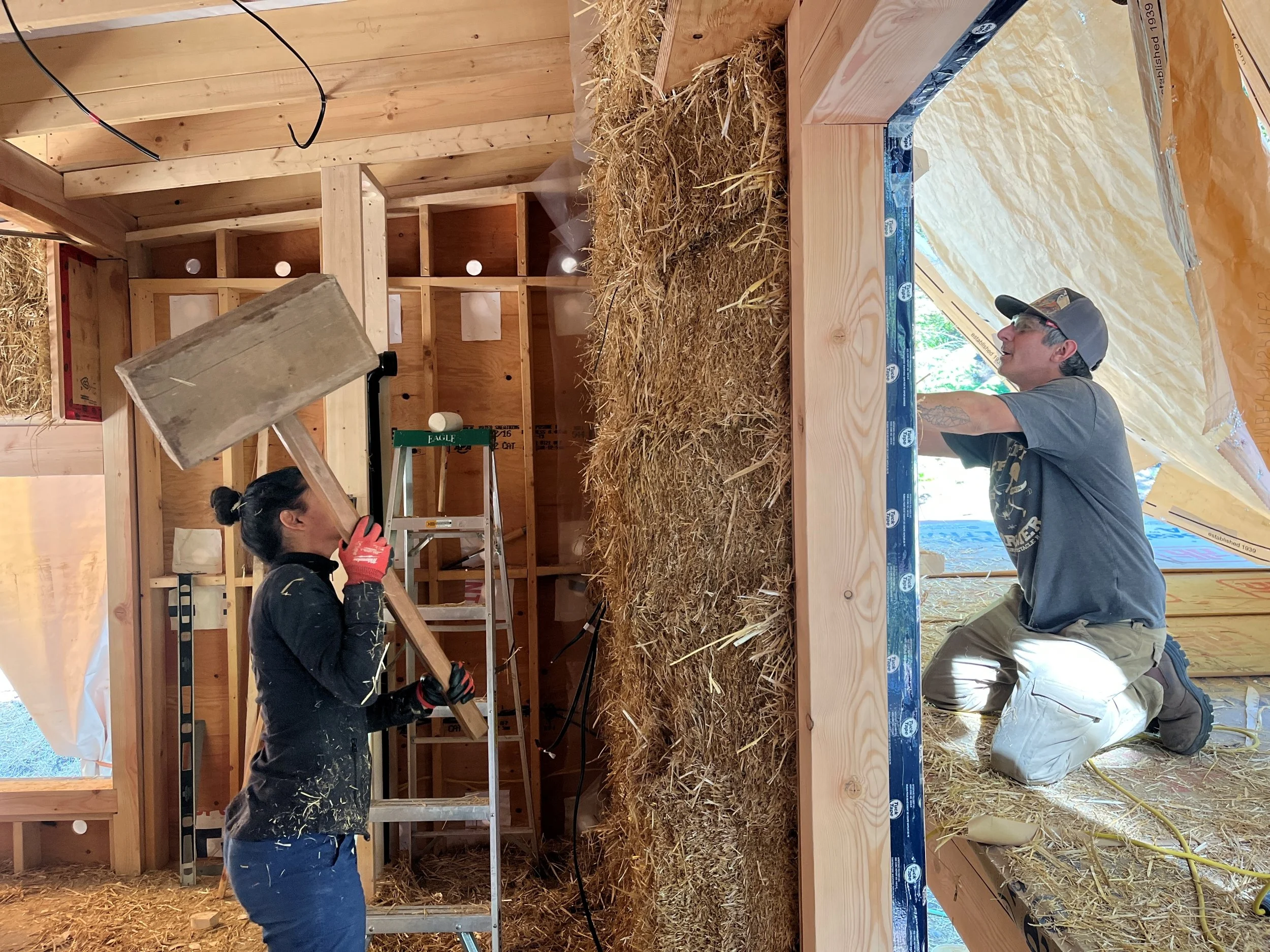 Straw bale construction at Steeps House, Kokanee Creek