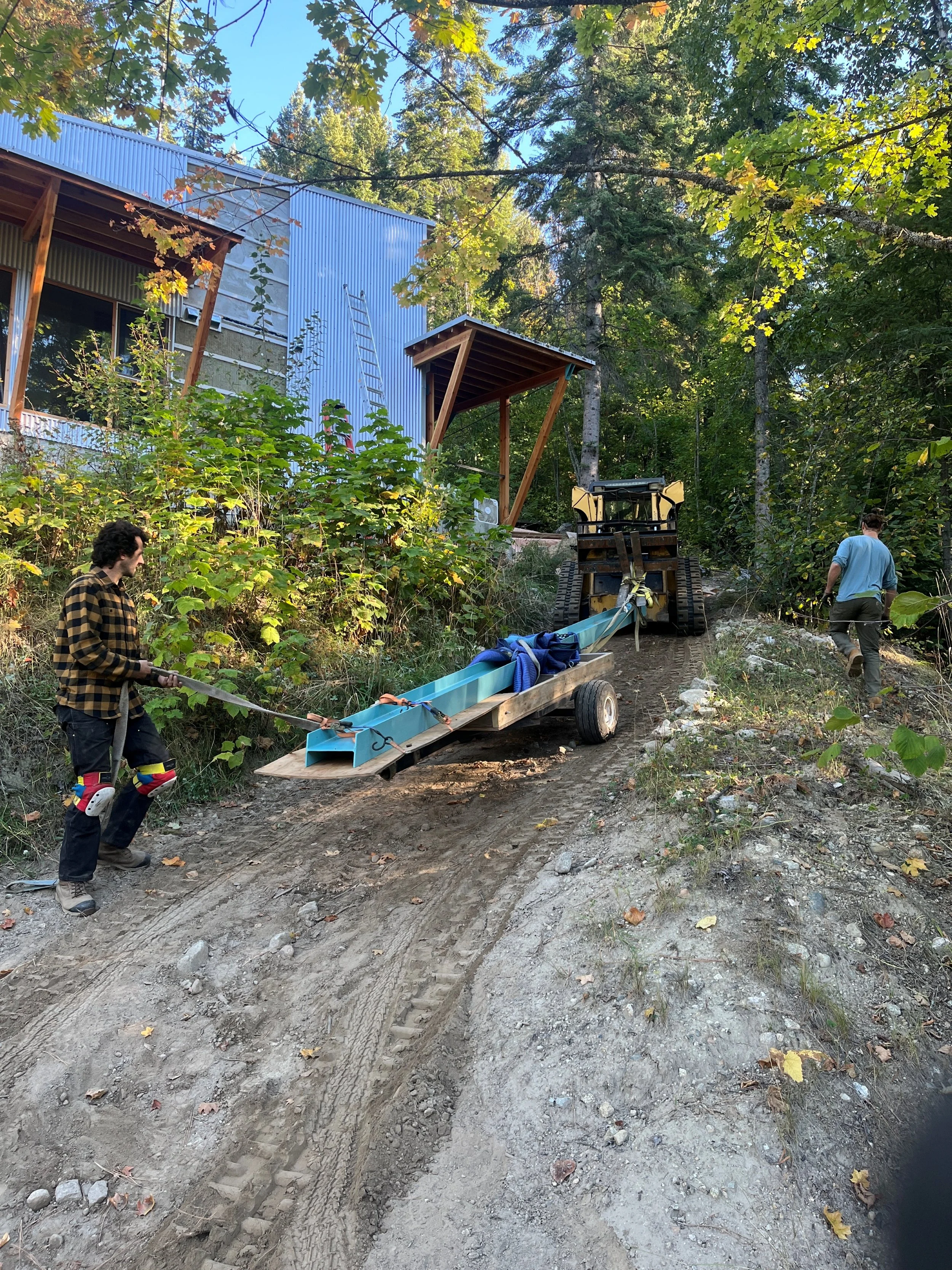 Decking instalation at Steeps House, Kokanee Creek, BC
