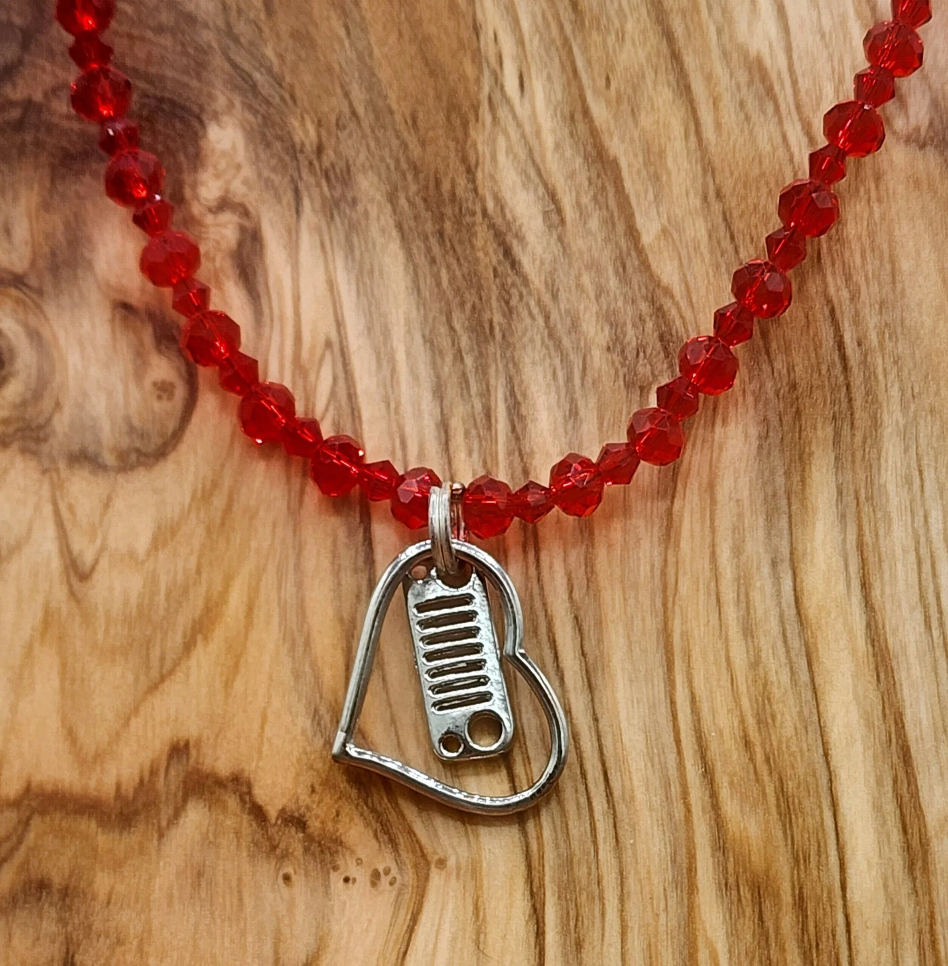 JK Red Beaded Necklace
