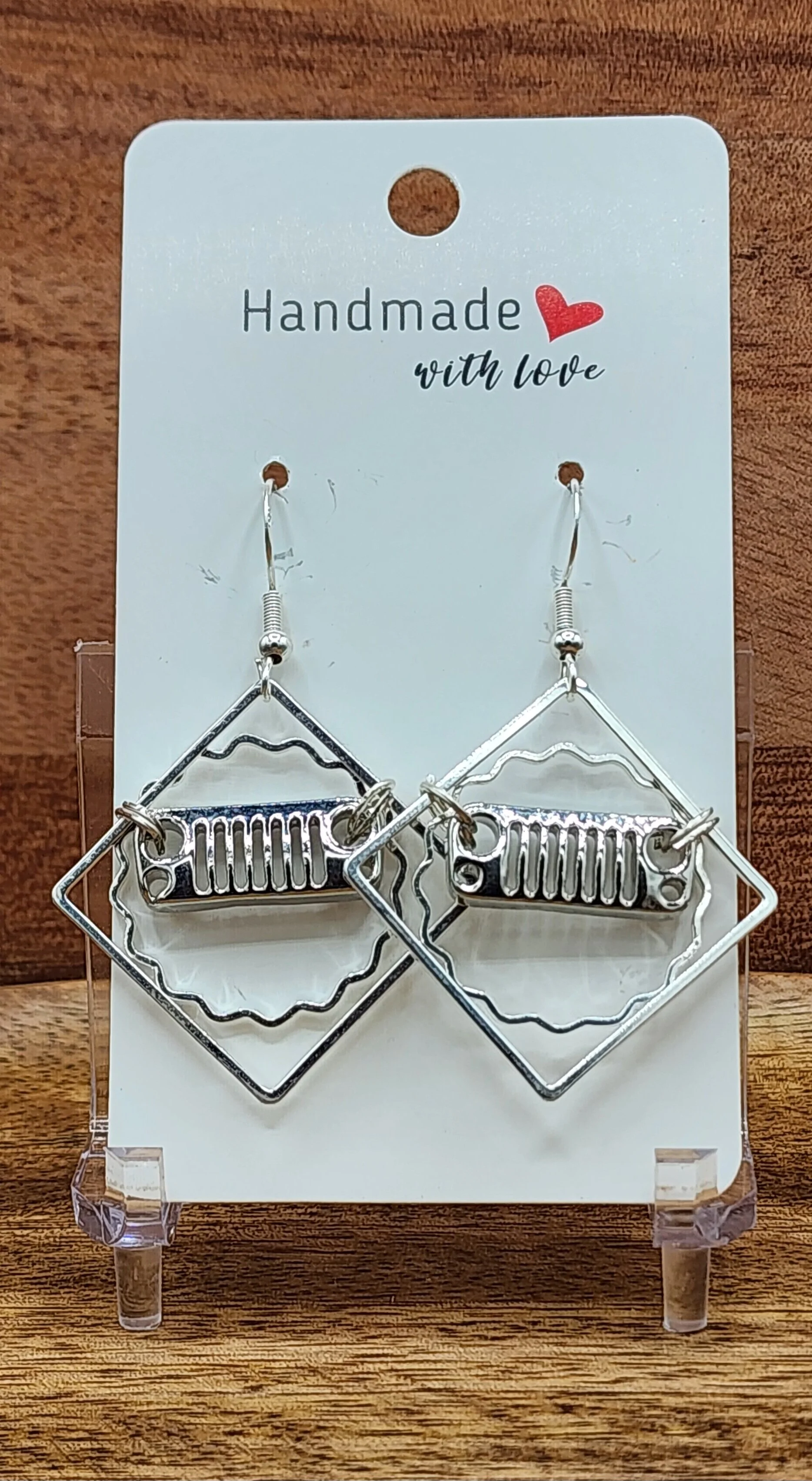 Diamond Shape Sprocket JK Earrings