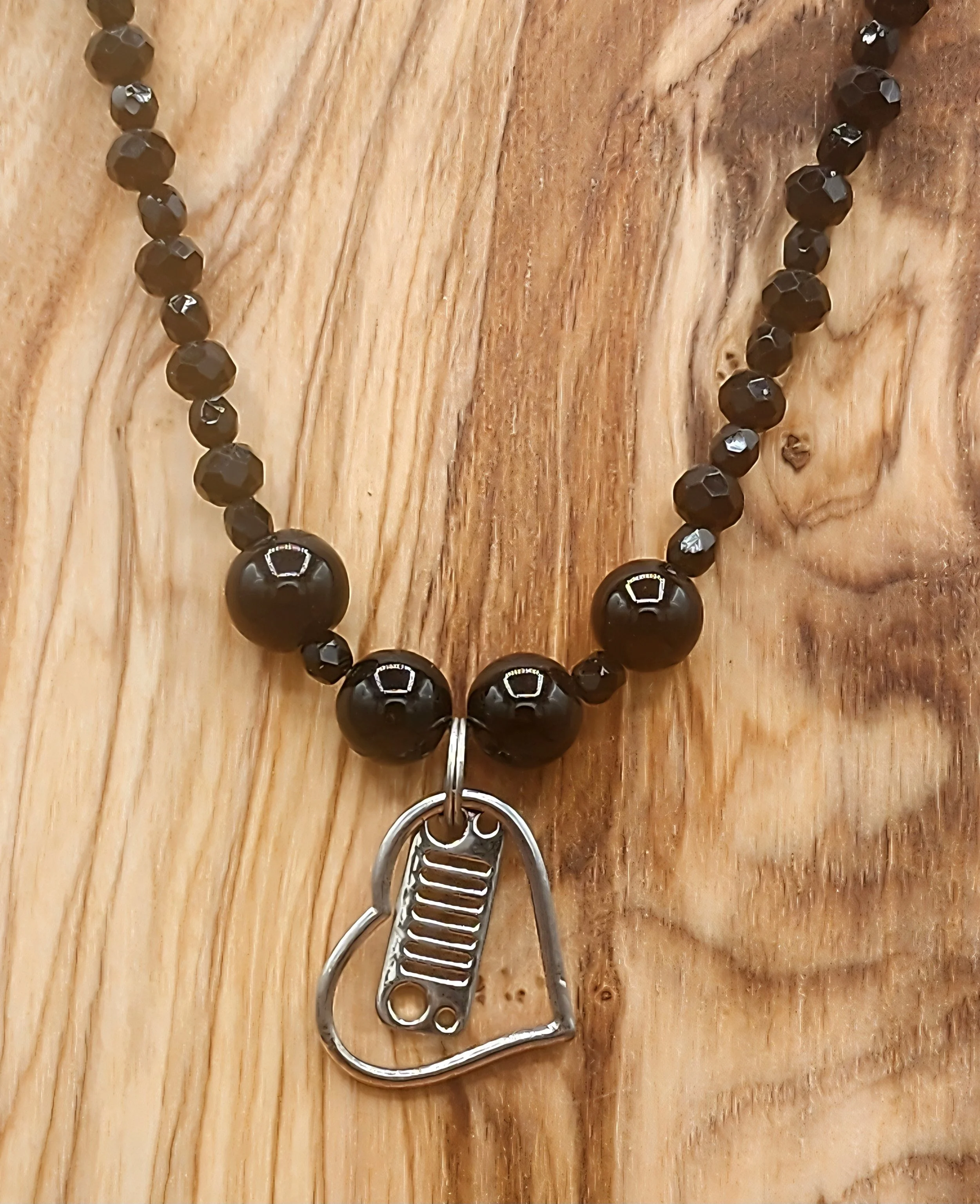JK Black Bead Necklace - B