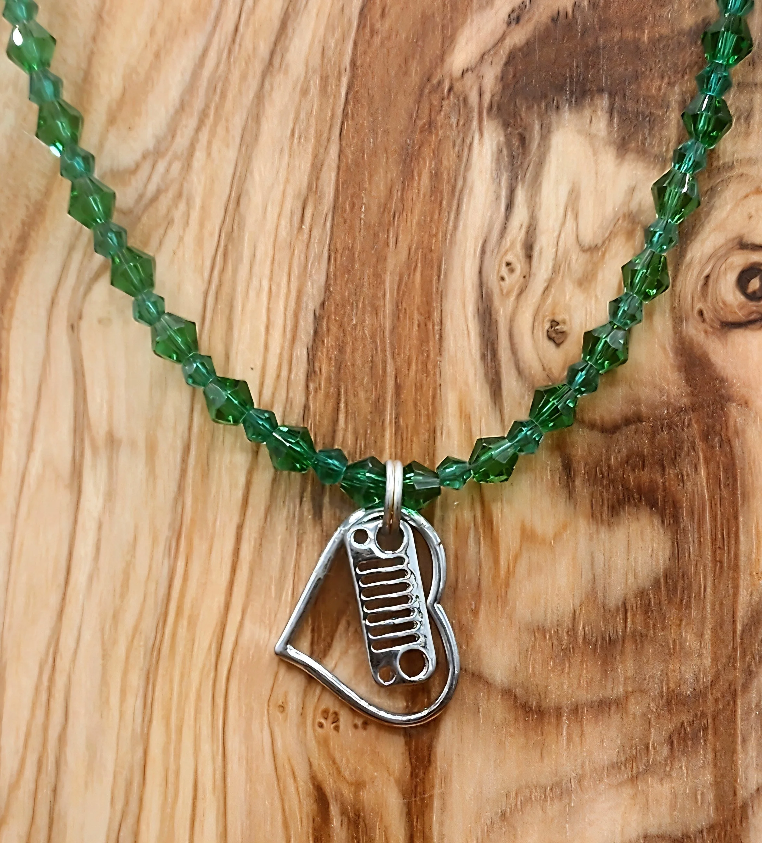 JK Medium Green Beaded Necklace