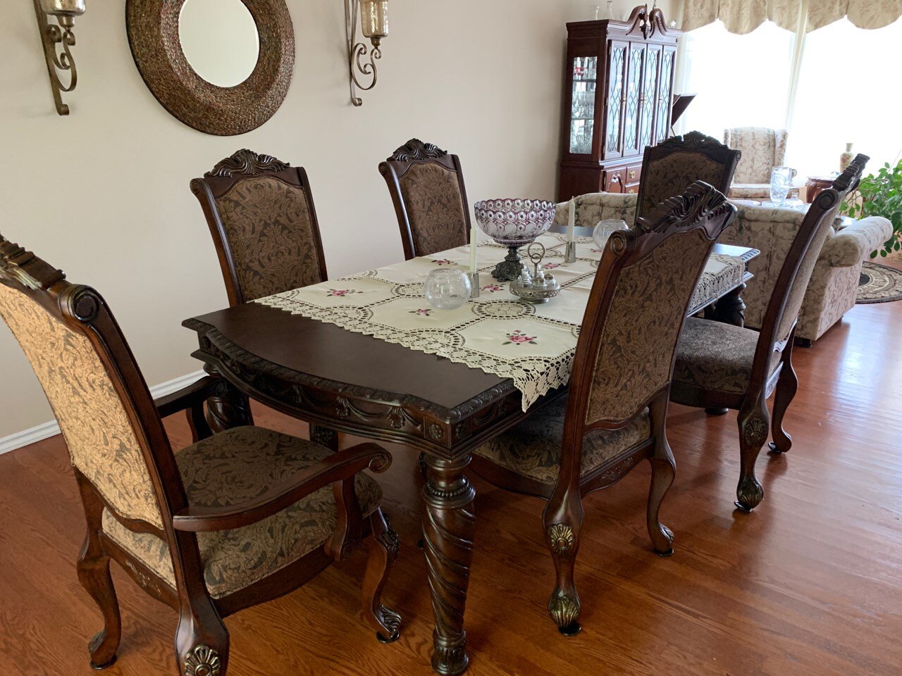 Formal dining room before fire damage restoration and repair