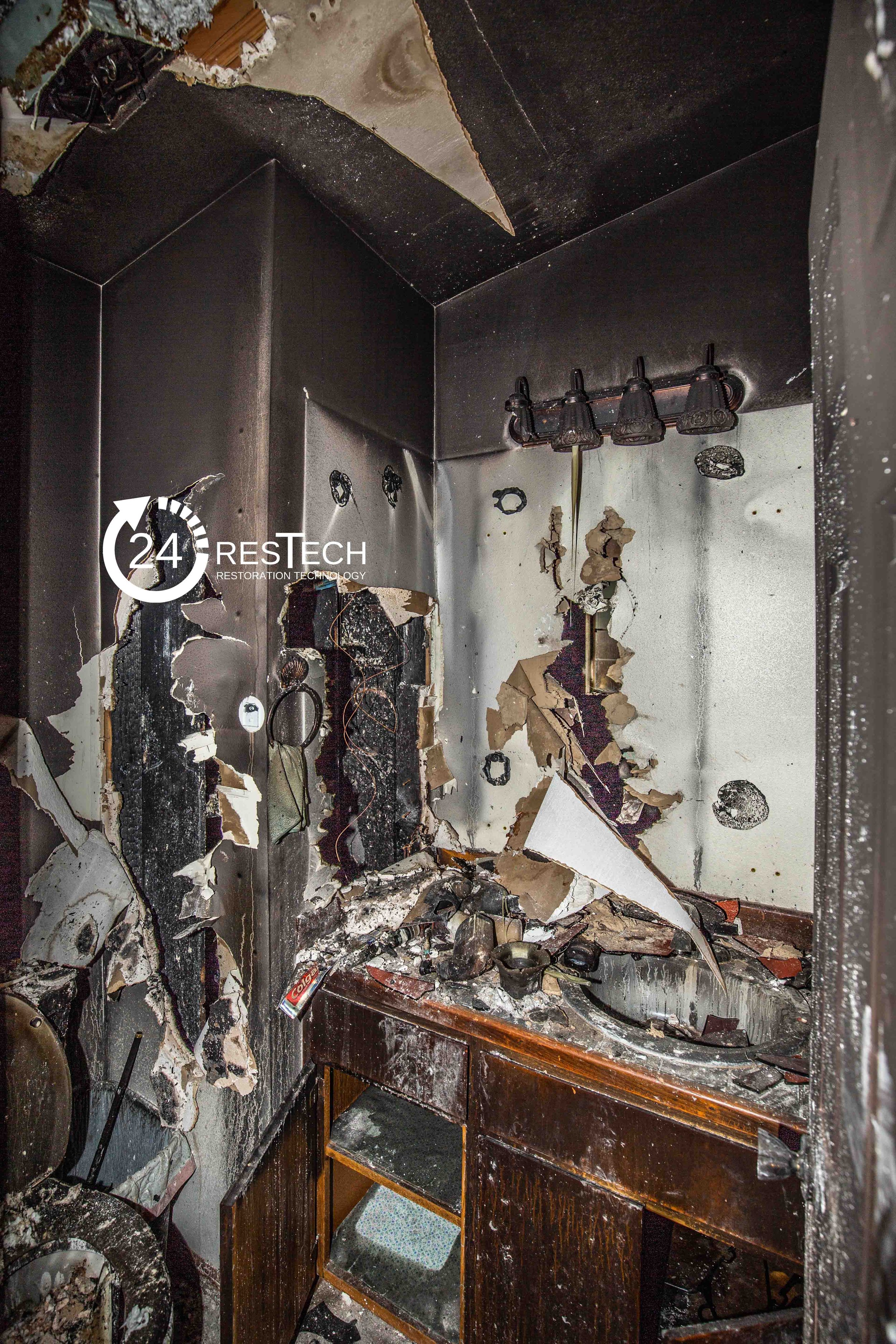 BEFORE |  Bathroom - Fire Damage Restoration Services - Puyallup | Tacoma