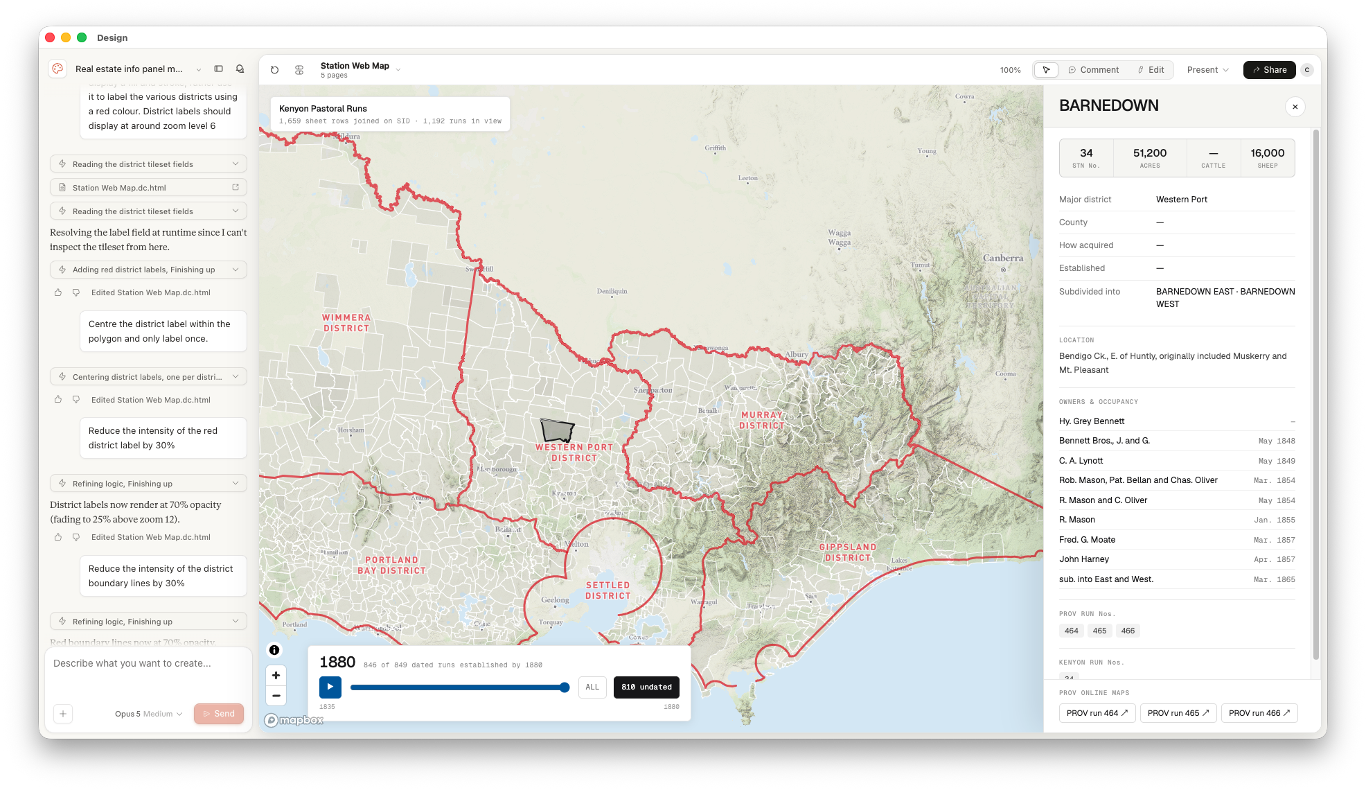 Building the Pastoral Pioneers of Port Phillip map