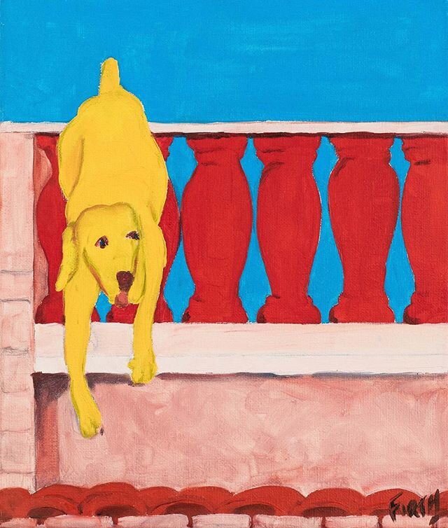 &lsquo;Yellow Dog&rsquo; (oil on canvas)
Dogs in Rome series
.
From the archives travel Journal: ....Short yappy things scampered by stopping briefly to sniff the ground. Older dogs were reluctantly dragged across Piazza Navona past Bernini&rsquo;s m