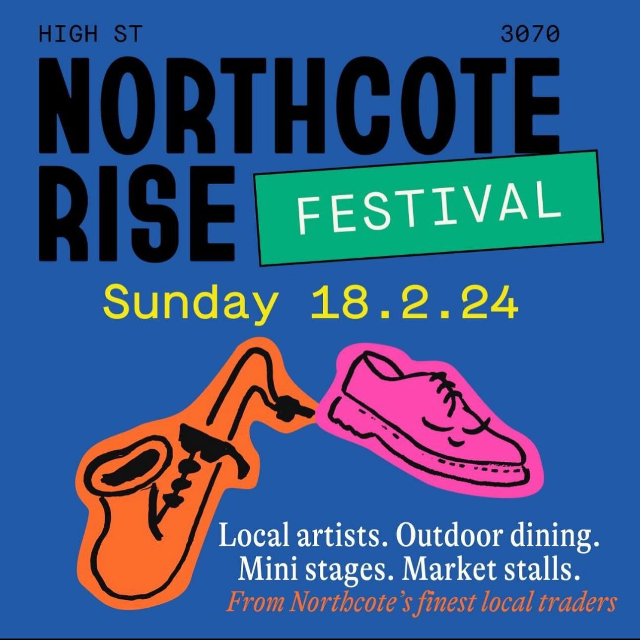 It&rsquo;s all happening on High St this Sunday with the @northcoterise festival taking over Northcote - and we&rsquo;re getting in the action!

We&rsquo;ll have a bar out on Bastings Street and DJs all day (from 11am - 7pm) plus all the usual Peacoc