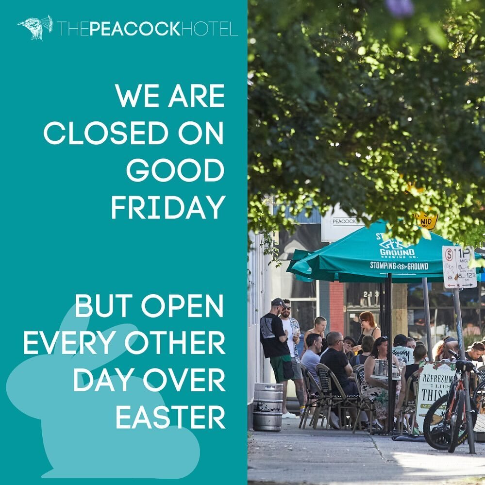 EASTER OPENING HOURS // We are closed on Good Friday but opening every other day over Easter Weekend! Come see us for food, drink and all the usual Peacock good times.