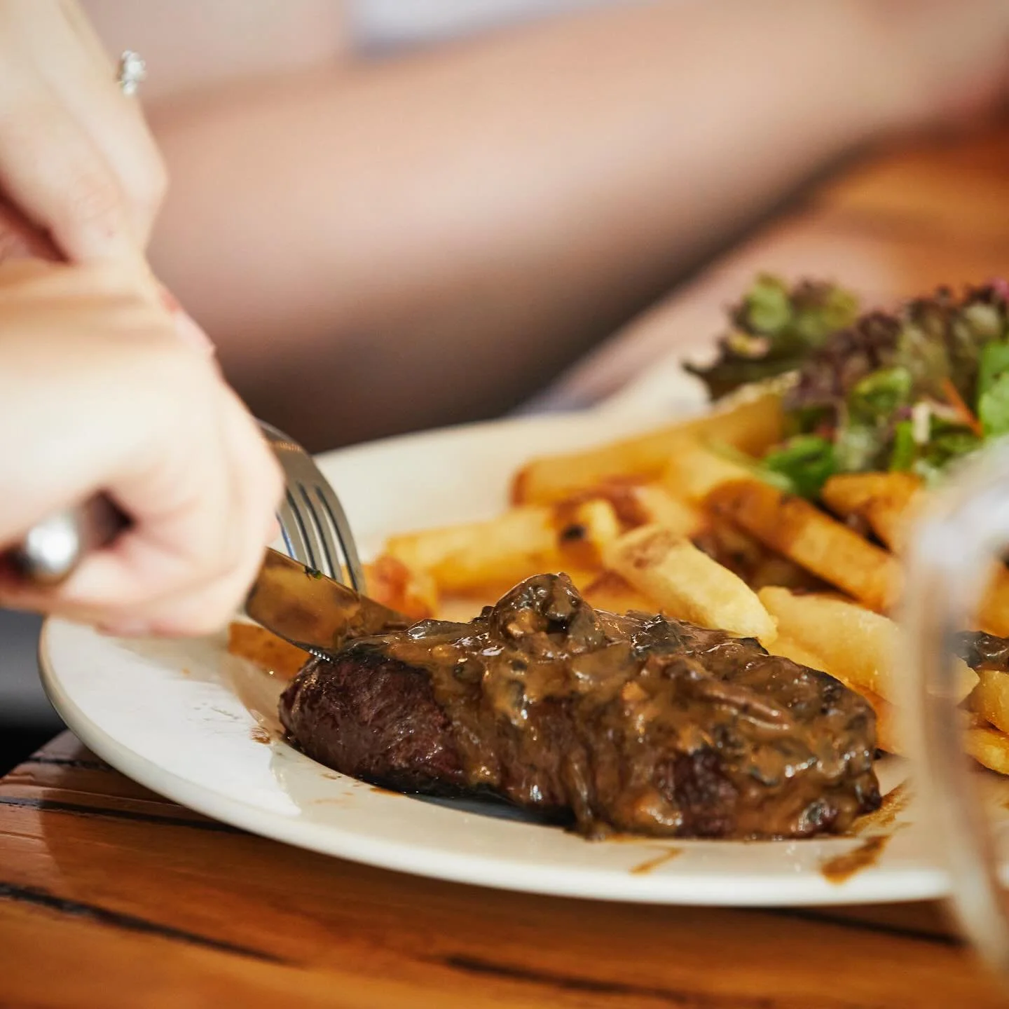 Sometimes there&rsquo;s nothing better than steak, chips, salad and a tasty sauce. Just as well today is Steak and we have steak specials from $21 all day long. Come get some!