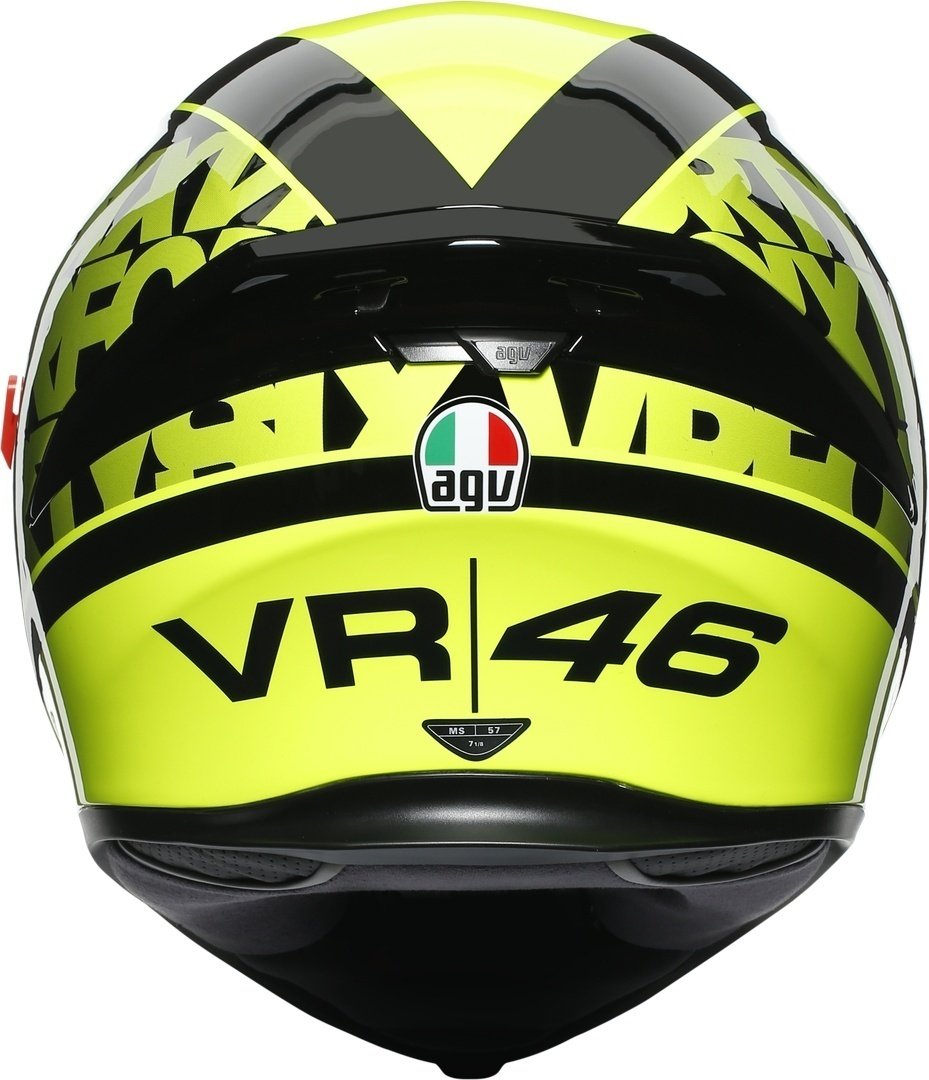 AGV K 5 yellow and black Motorcycle Helmet back side