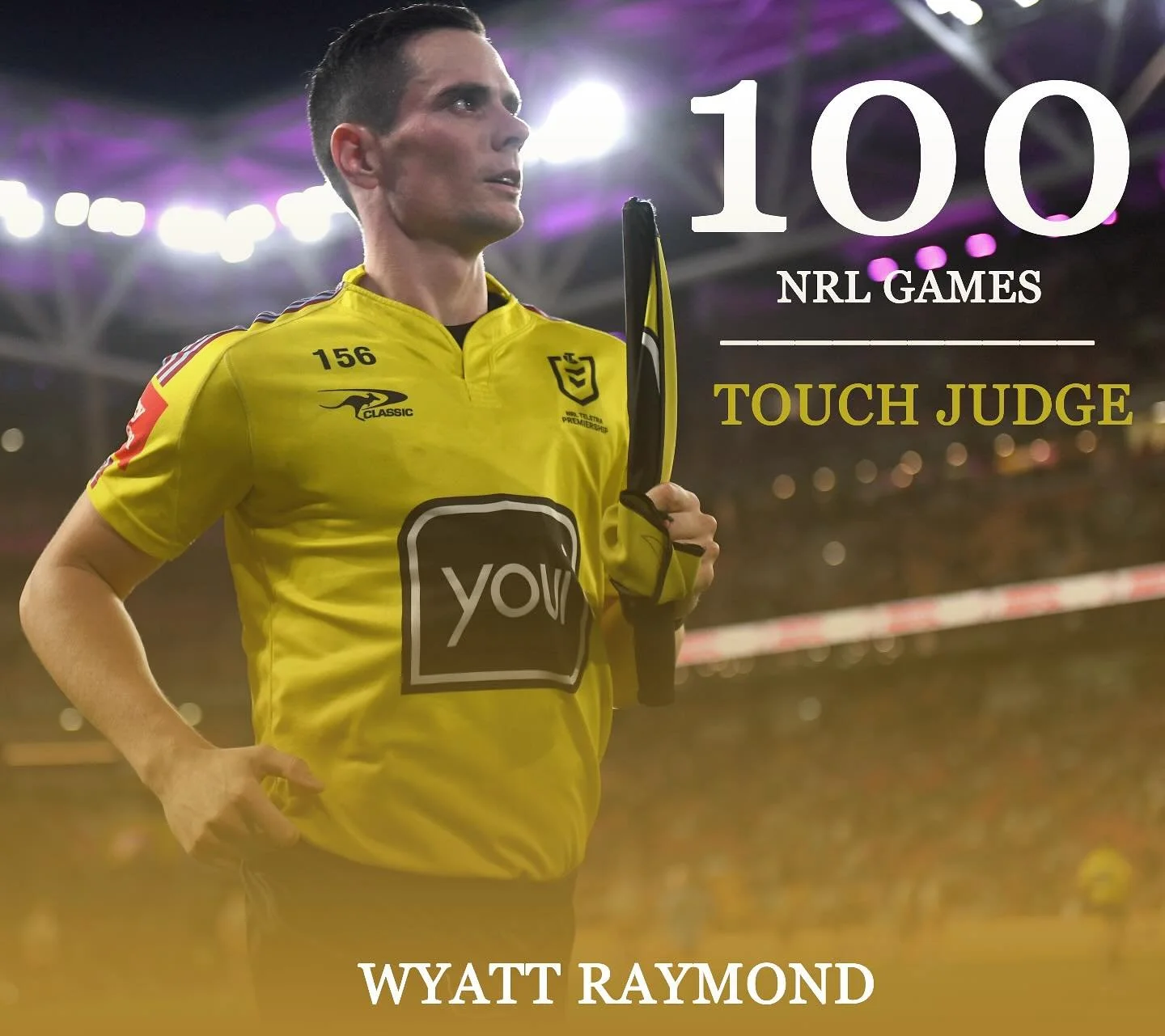 Congratulations 🙌 to Wyatt Raymond who will officiate his 100th game as a touch judge on Saturday when the Cowboys face the Dolphins. 💯👏

Go well mate! 🏉

#PRLMO #NRL #Milestones #NRLCowboysDolphins