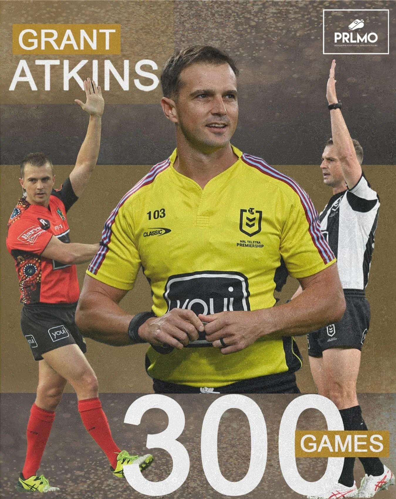 🎉 Milestone Alert!

This Thursday night, Grant Atkins will officiate his 300th NRL match as a referee when the Sharks face the Dragons &mdash; becoming just the 10th referee in NRL history to do so. 👏

A huge achievement built on years of dedicatio