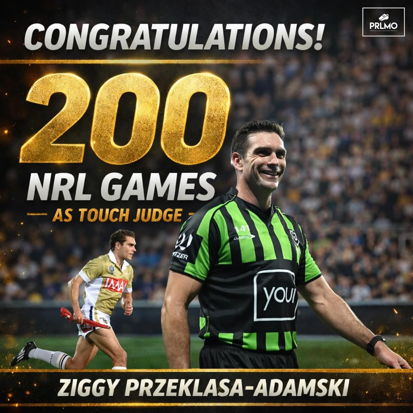 Congratulations 🙌 to Ziggy Przeklasa-Adamski who will touch judge NRL game 2️⃣0️⃣0️⃣ of his career when the Broncos play the Eels at Suncorp Stadium tomorrow night! 👏🏉

#PRLMO #NRL #Milestones #NRLBroncosEels