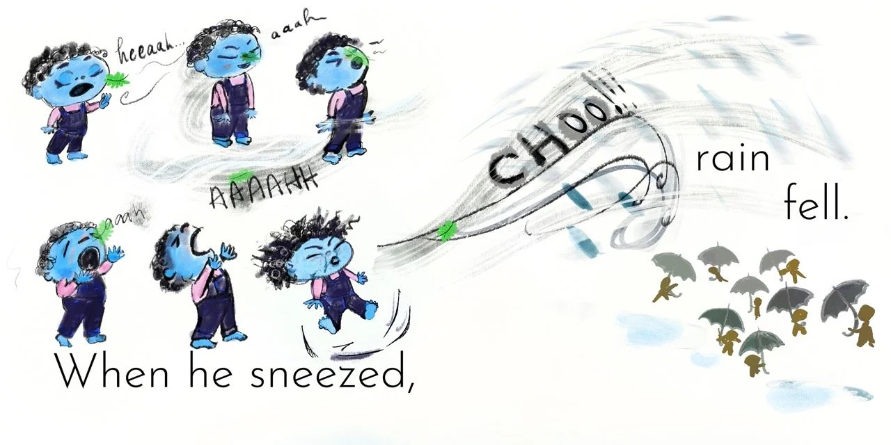 sneezed rain