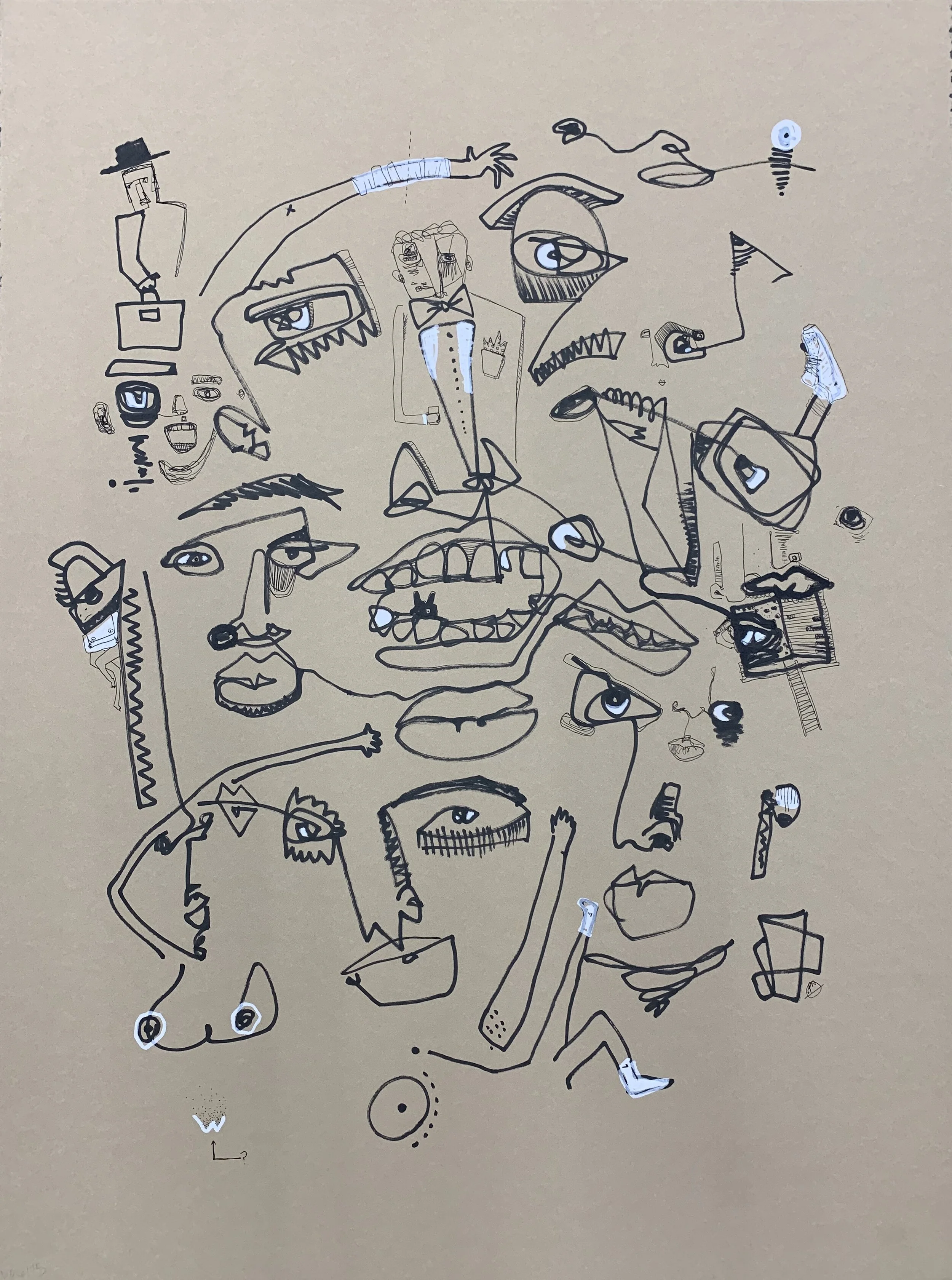 Anxious Laughter 24” x 30” Ink on paper $850
