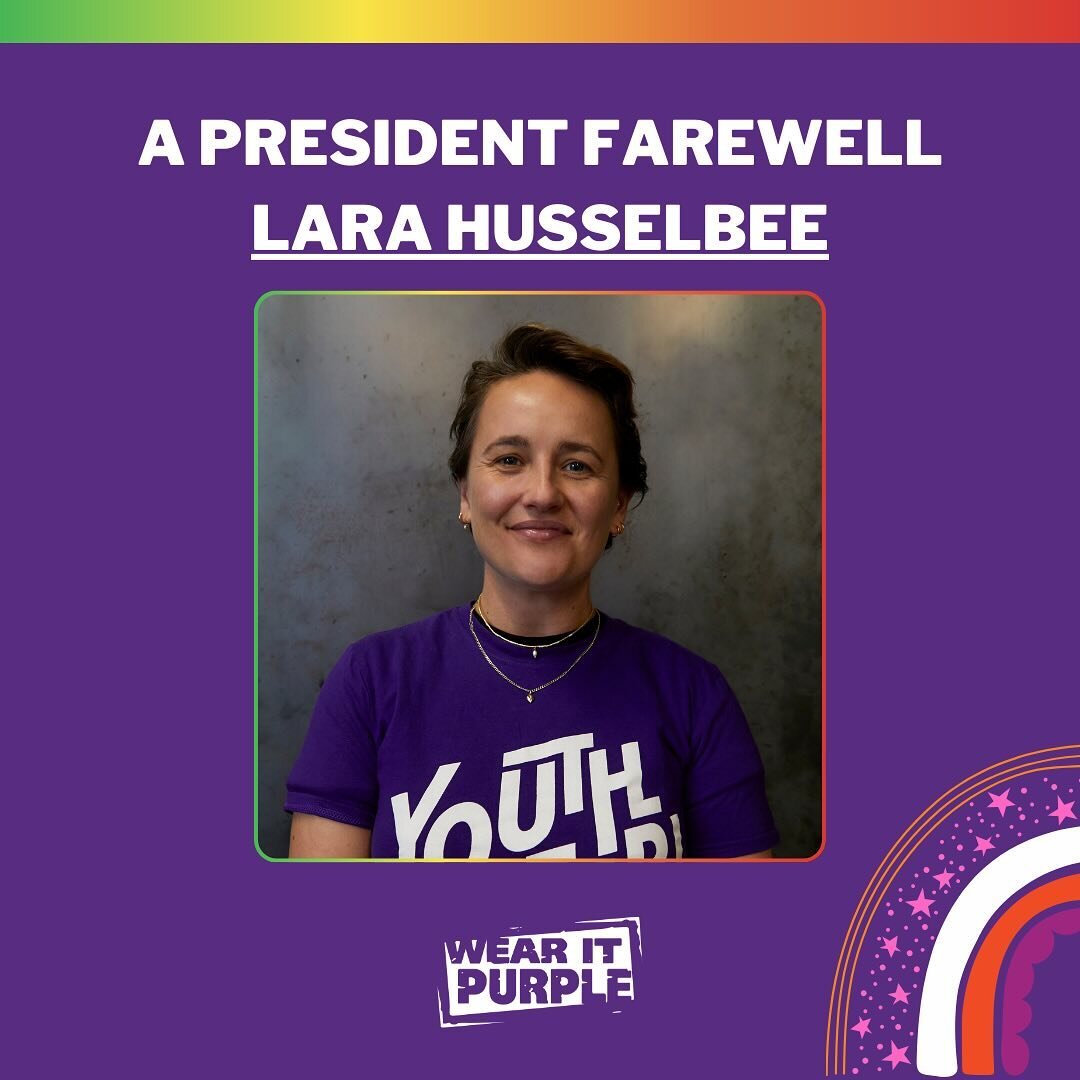 🌈FAREWELL LARA💜
Today we wish farewell to our President Lara Husselbee, after five years of service and commitment to making it a safer and better world for our Rainbow Youth.🌈

However she has left Wear It Purple in capable hands, as this also ma