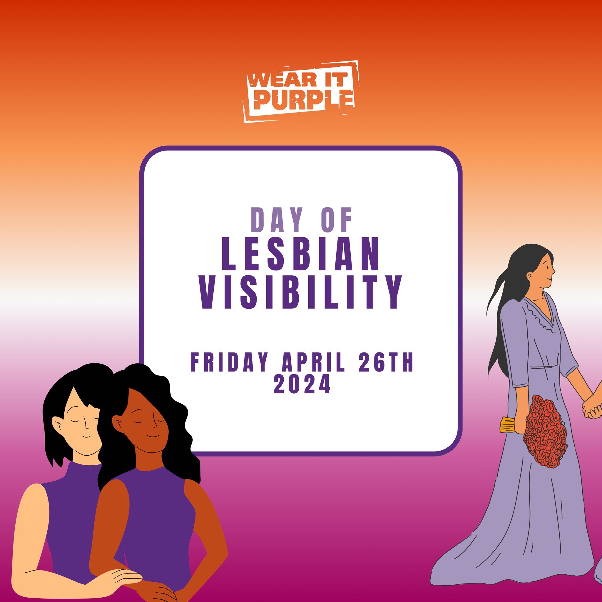 🌈 Happy Lesbian Visibility Day &amp; Week!
❤️🧡🤍🩷💜

This week is all about celebrating lesbian culture and raising visibility. It's a time to raise awareness, share our appreciation and recognise the diverse range of journeys of those who proudly
