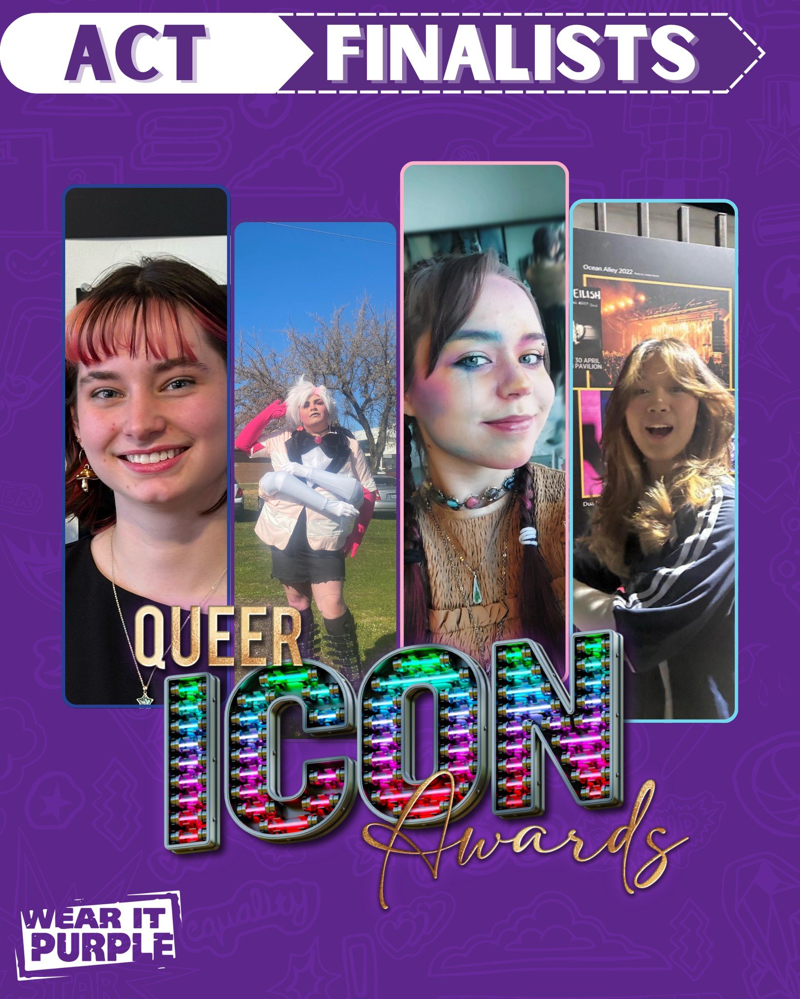 Introducing the Queer Icon Award Finalists from ACT&hellip;

💜 Alice Groenhout for PHOTOGRAPHY
💜 Michael Allan for COSTUME
💜 Lacey Rose for ART
💜 Chloe Yan for ART

The Queer Icon Awards are our way of celebrating and rewarding everyday LGBTQIA+S