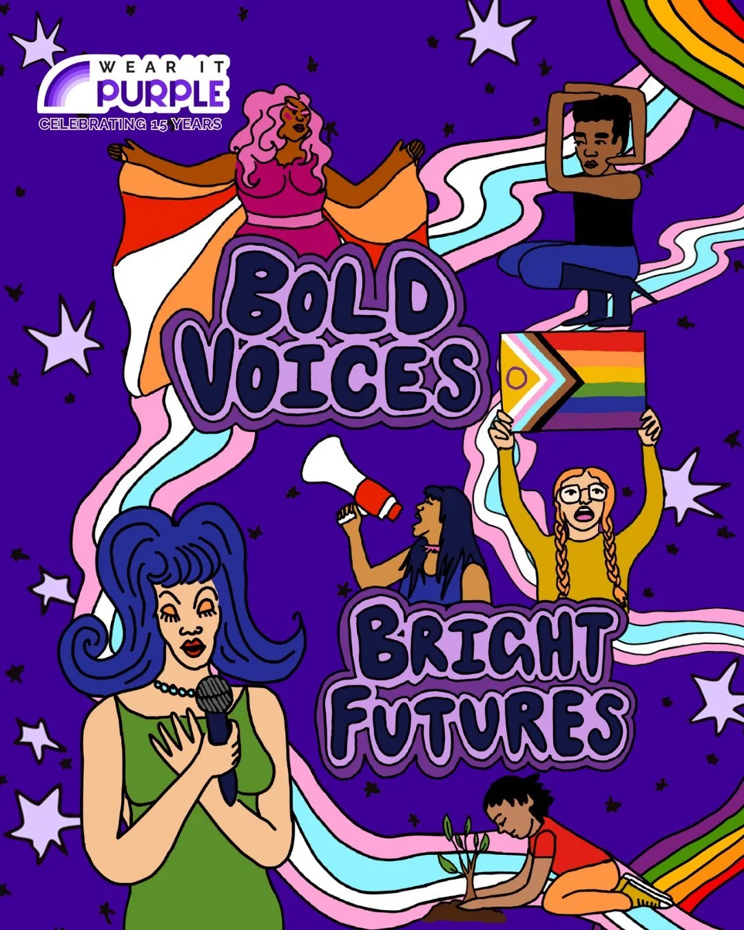 💜✨ BOLD VOICES, BRIGHT FUTURES✨💜

This year&rsquo;s theme Bold Voices, Bright Futures is brought to life through the incredible artwork of Lee Evatt (he/they), a transgender and queer artist based on Ngunnawal Country.

Lee&rsquo;s design is inspir