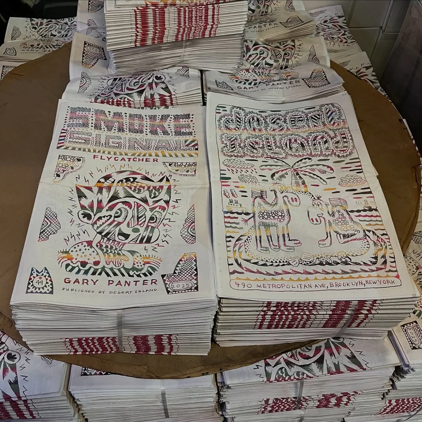 Smoke Signal 44 by Gary Panter is done and today is the last day to order supporter&rsquo;s copies! This is a good one. Will be available for free at Desert Island starting at our David Sandlin event this Thursday. There will be a strict one-copy-per