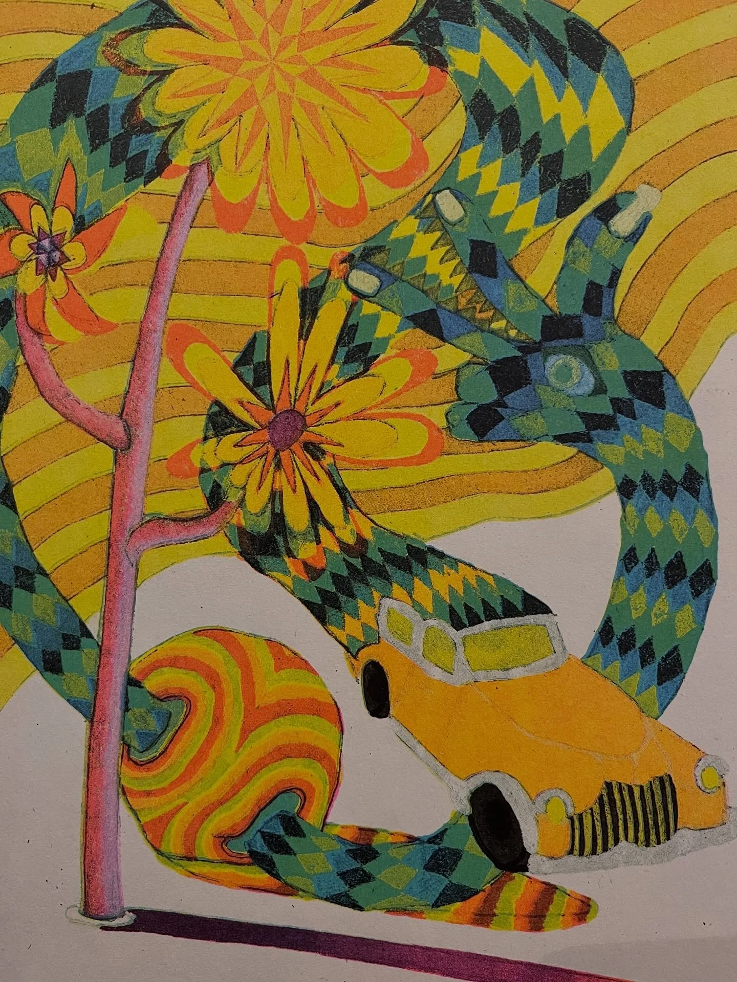 From Quarter Mile Magick by Tim Zercie, a juicy risograph artists&rsquo; book mailed in on consignment from Stranger Pages @s__tra_ng_e_r__p_a_ge__s