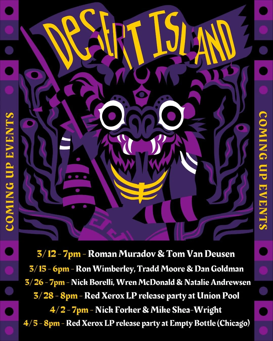 Lotsa events coming up, mark yr calendars!