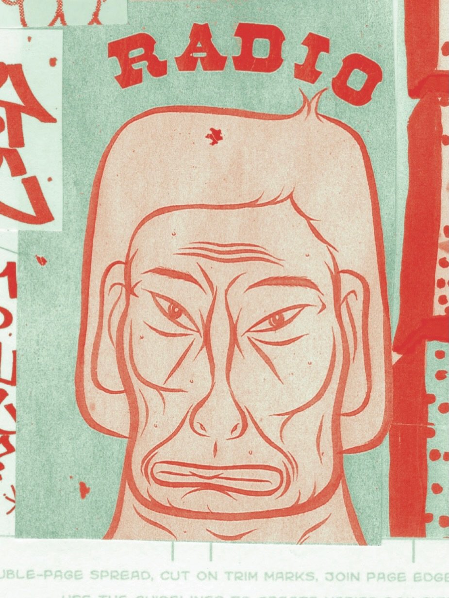 Barry McGee details from his cover for Smoke Signal 46 🕯️