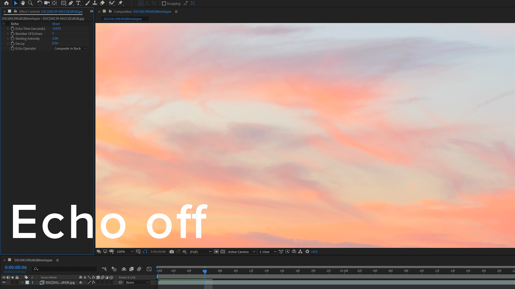 Echo Effect Example in After Effects