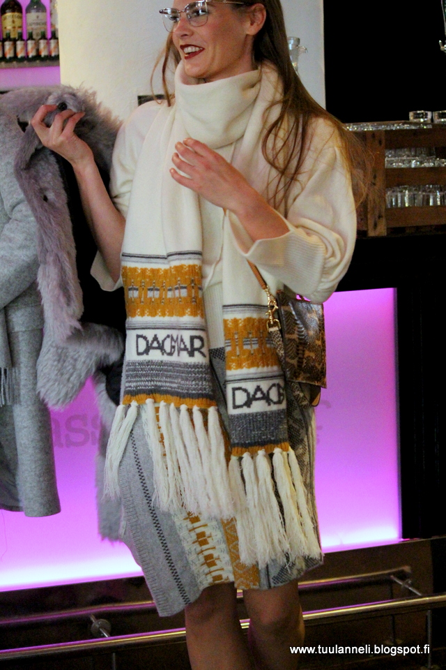 House of Dagmar Sweater, Skirt, Scarf & Ecological Fur Jacket