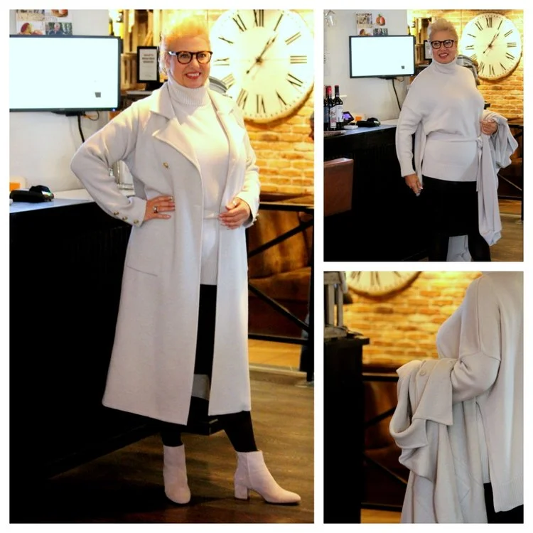 Busnel Coat & Sweater, By Malene Birger Leather skirt, ATP Atelier Boots