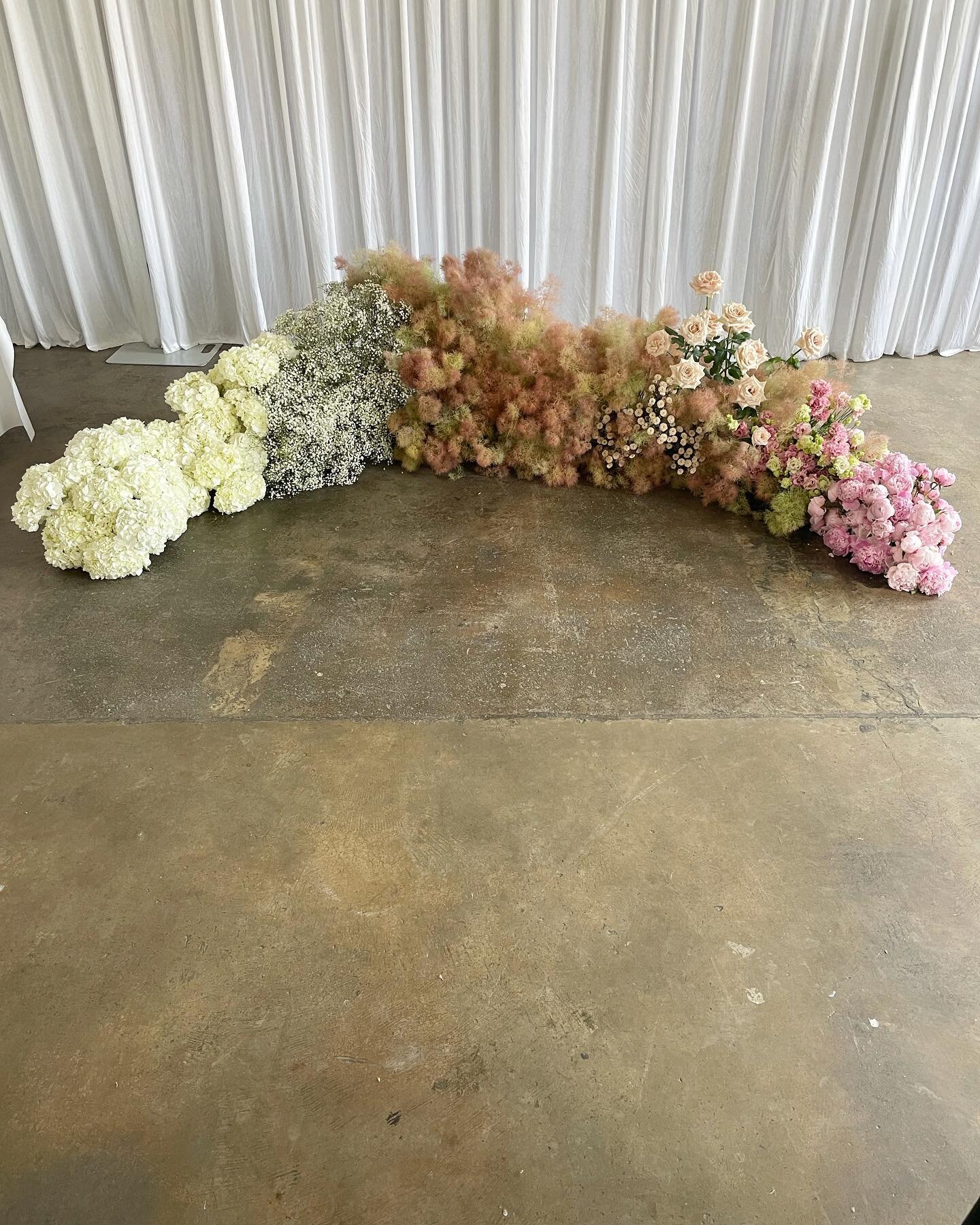 The lovely lovely Lauren &amp; Chris 💗 We created a freestanding floor installation for their ceremony @campandfurnace today. They were so laid back and chill, very happy for us to take the lead on selection and style and we LOVED it. We decided a g