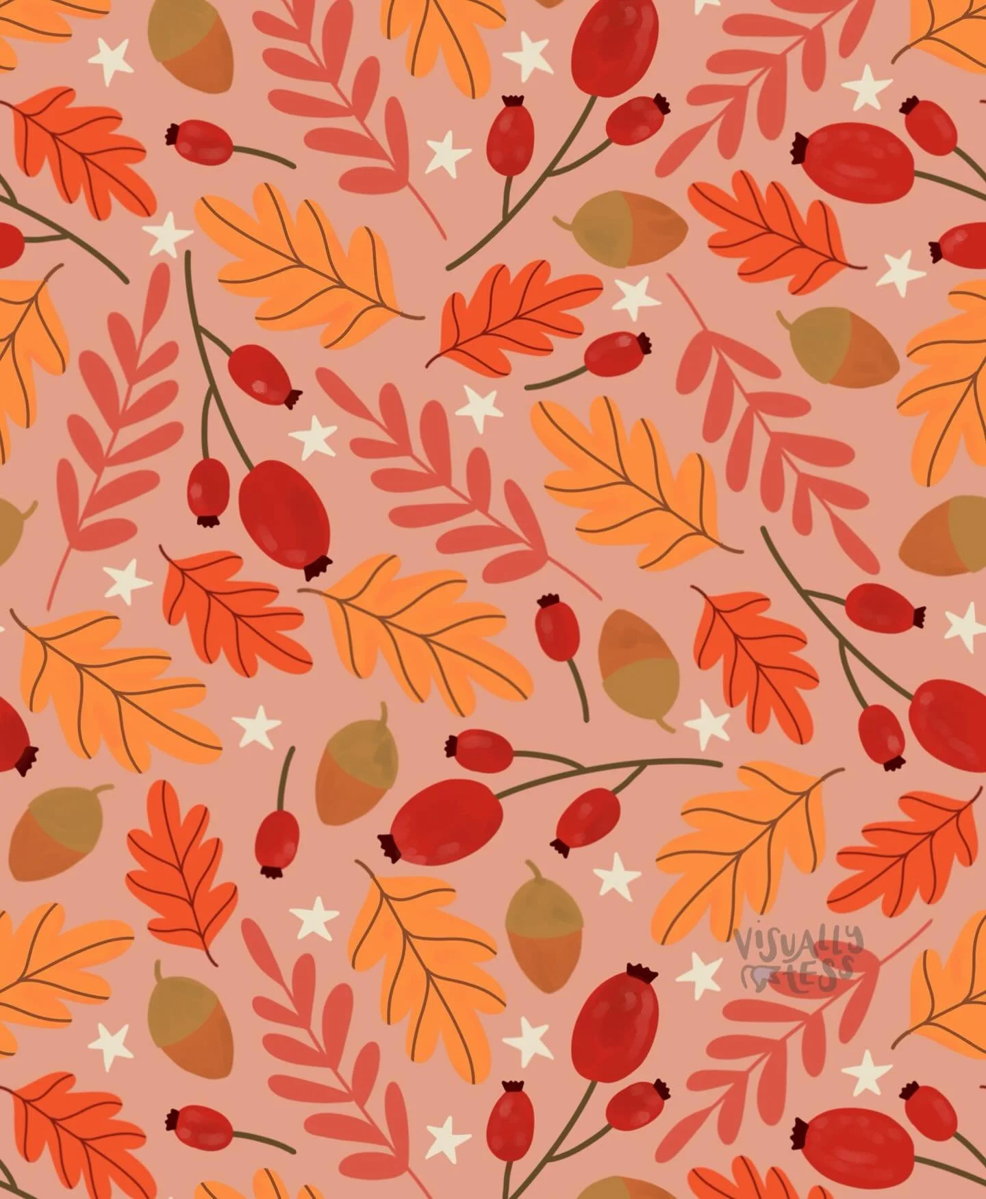 September, and October, and spooky season are coming&hellip; 👀
.
I appreciate we&rsquo;re still in summer but we&rsquo;re nearly there, right?!
.
#autumn #fall #orange #season #spookyseason #rosehip #leaves #fallenleaves #patterndesign #surfacepatte