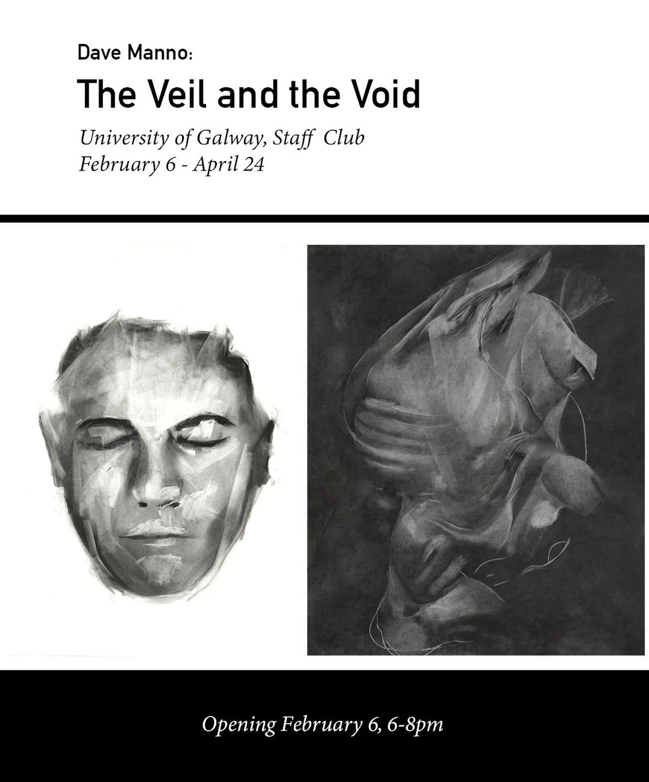 A selection from two of my recent bodies of work will be exhibited in a solo show, The Veil and the Void, at the University of Galway campus in the Staff Club. The show runs from Feb 6 to April 24, open 9am to 3pm in the beautiful university quadrang
