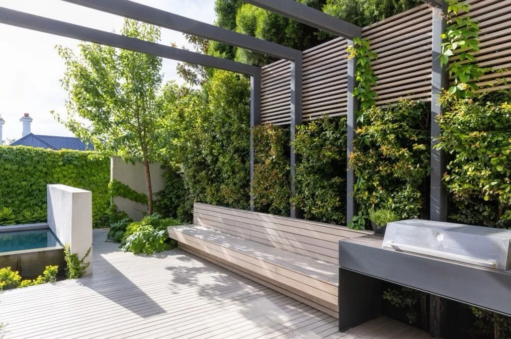 A garden built for weekends - modern lines, soft planting, and a BBQ ready for the next gathering

Designer: @benscott_design 
Photography: Simon Griffiths Photography

#greenexteriors #landscapeconstruction #garden